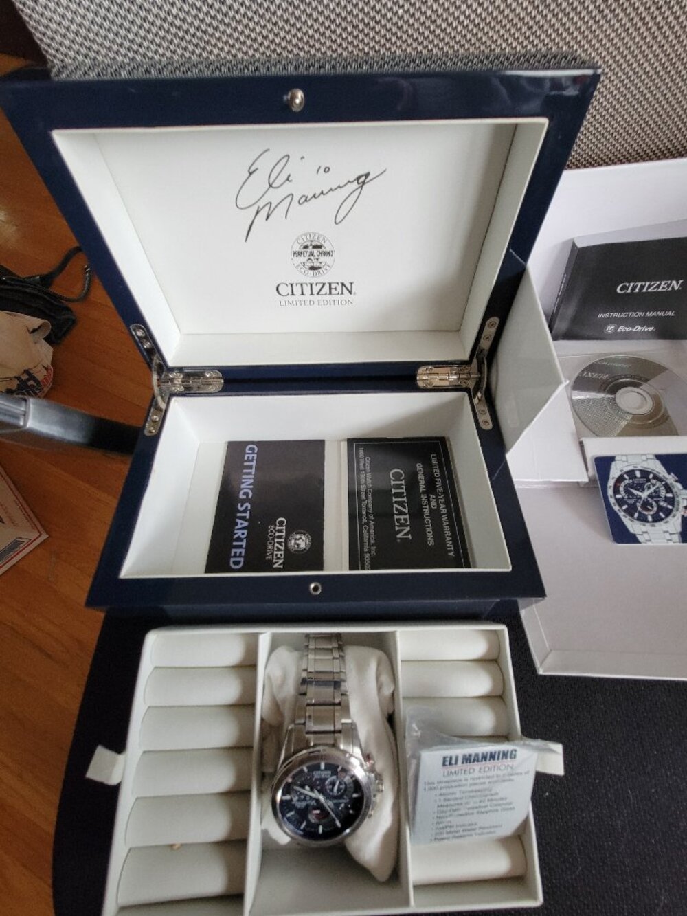 Citizen Eli Manning Eco‑Drive Atomic Limited Edition “10” Men's Watch, 253/1000
